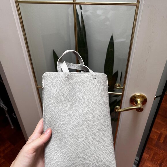 Cute Light Grey Leather Shoulder Cross Body Bag - Picture 8 of 8